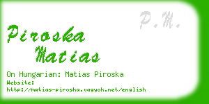 piroska matias business card